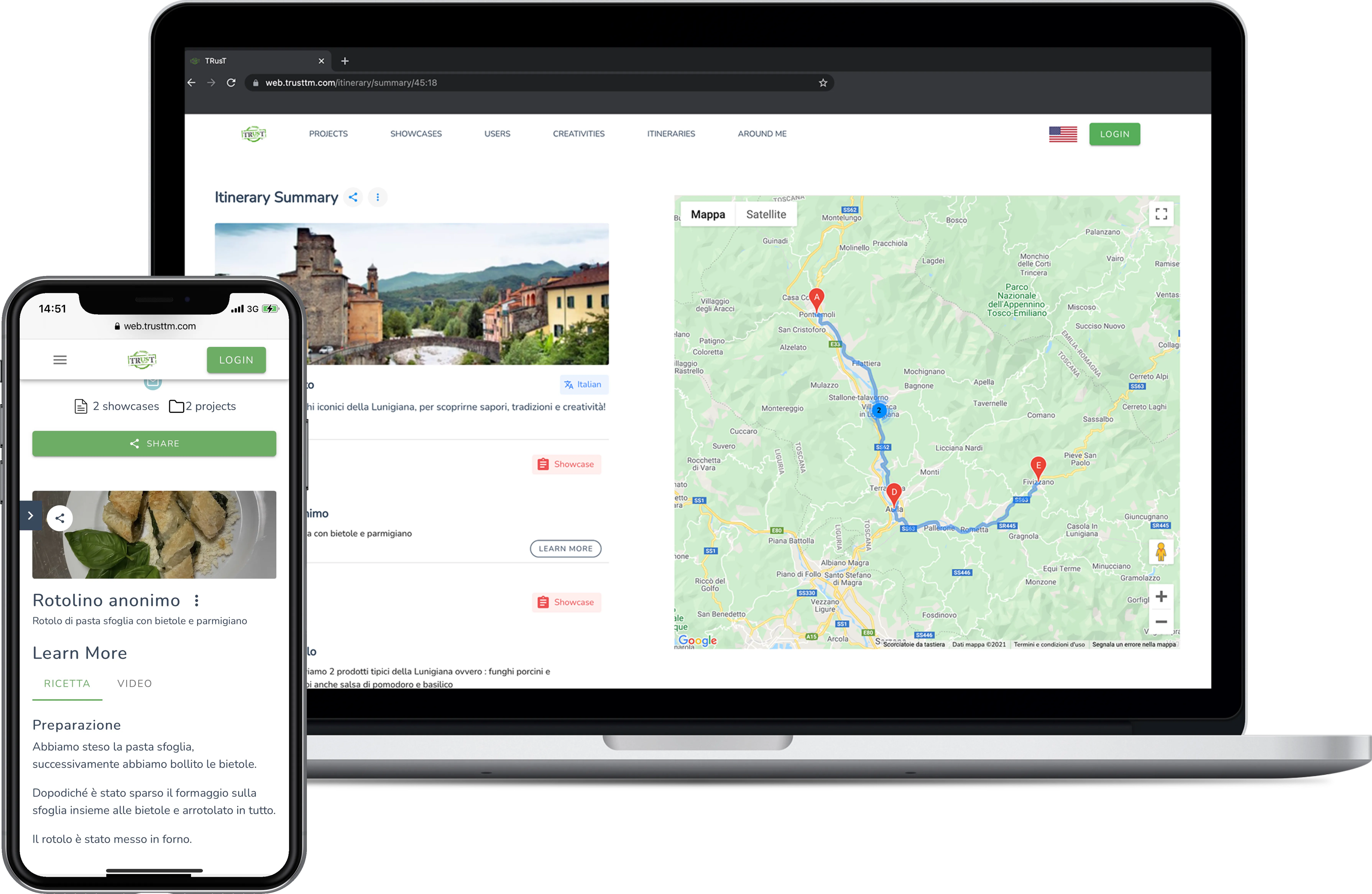 Schermata desktop e mobile Hackathon Istituto Pacinotti Belmesseri